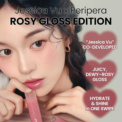 Peripera Ink Mood Glowy Tint | Lip-Plumping, Naturally Moisturizing, Lightweight, Glow-Boosting, Long-Lasting, Comfortable, Non-Sticky, Mask Friendly, No White Film 033 ROSY WISH