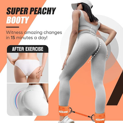 Ankle Resistance Bands with Cuffs, Ankle Weights Bands for Working Out, Women Leg and Glutes Workout Equipment, Exercise Bands for Kickbacks, Butt and Booty Trainer, Home Gym Fitness Equipment