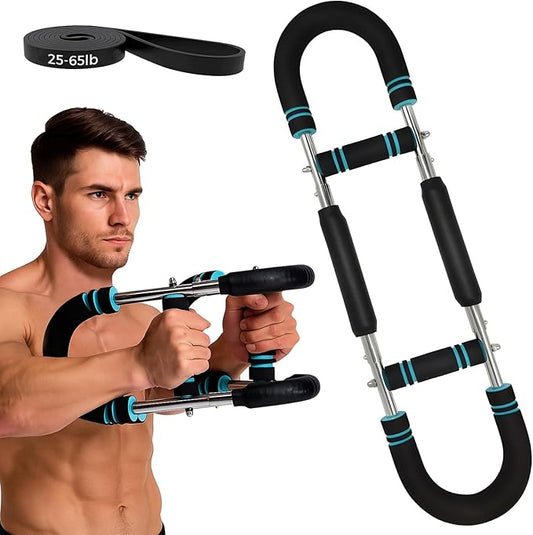 Elite Twister Arm Trainer, 66-110lb Adjustable Chest Workout Equipment, Arm Muscle Trainer for Men & Women, Portable Detachable Power Twister Bar, Home Gym Upper Body Fitness Machine