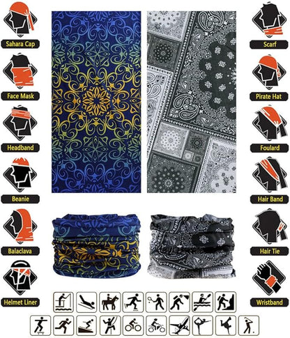 Headband Neck Gaiter Head Wrap Headwear Face Mask Magic Scarf Bandana for Men and Women