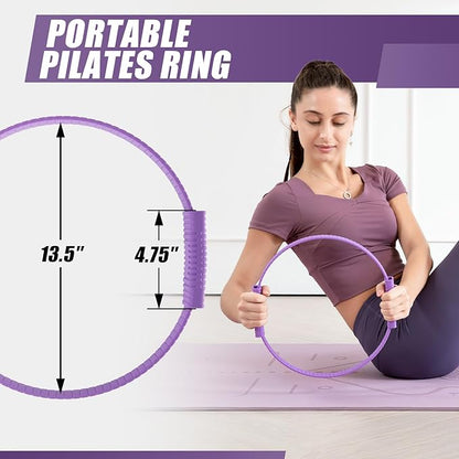 Pilates Ring Circle, 14" Magic Circle Pilates Rings for Focusing on Toning Inner Thighs, Arms, and Core, Fitness Exercise Ring Workout Ring for Yoga and Pilates