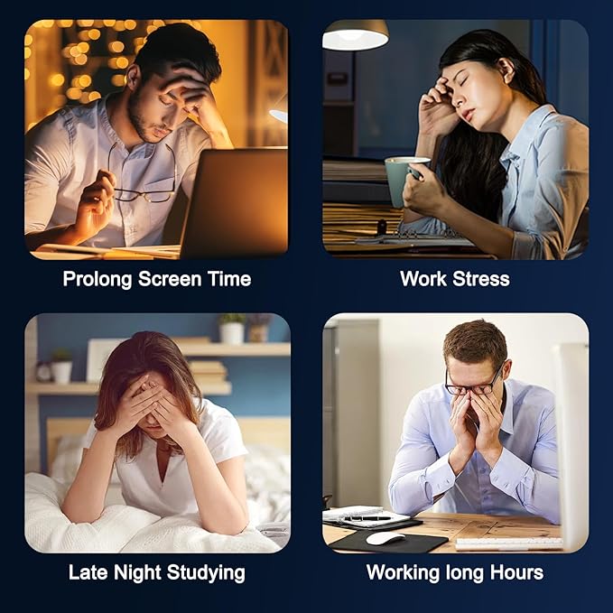 Eye Massager with Heat,Heated Eye Mask, Compression Massage,Eye Massager for Migraine Relief, Reduces Dark Circles & Strain, Improves Sleep, Ideal Gift for Men/Women,Black