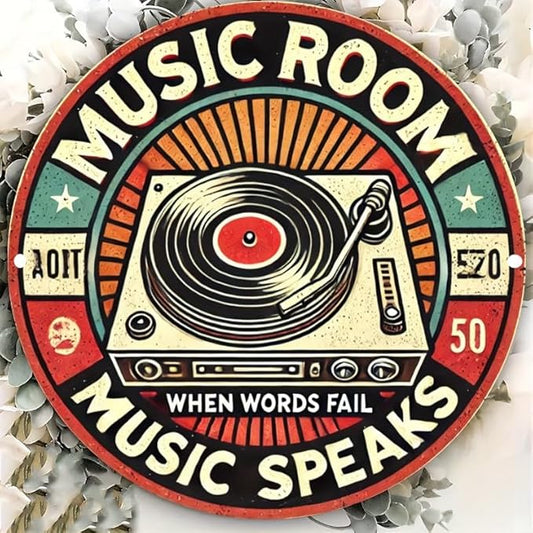 Cbngaoey Vintage Vinyl Record Wall Art - Ideal for Music Lovers, Perfect for Bedroom, Home Bar & Club Decor, Great Christmas Gift, Music Room Decor