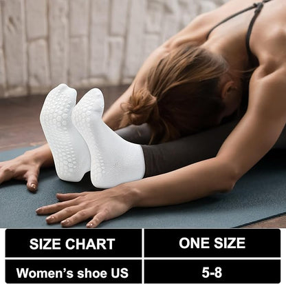 ELUTONG Pilates Grip Socks for Women Non Slip Yoga Grippy Socks Woman for Pure Barre Ballet Dance Hospital 6 Pack
