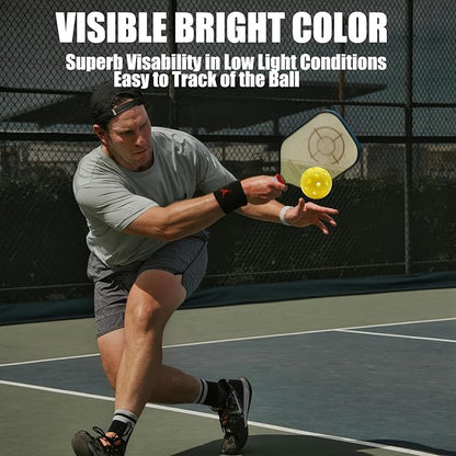 Magicorange Pickleball Balls, 40 Holes Outdoor Pickleballs, High Elasticity & Durable Pickle Balls for All Style Pickleball Paddles