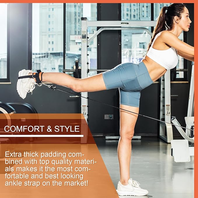 VAIIO Ankle Straps for Cable Machines,Adjustable Comfort fit Neoprene, Reinforce Double D-Ring - Premium Ankle Cuffs to Improve Abdominal Muscles, Lift The Butts, Tone The Legs for Men & Women