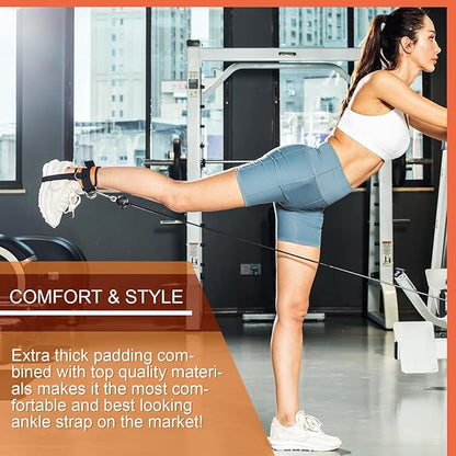 VAIIO Ankle Straps for Cable Machines,Adjustable Comfort fit Neoprene, Reinforce Double D-Ring - Premium Ankle Cuffs to Improve Abdominal Muscles, Lift The Butts, Tone The Legs for Men & Women