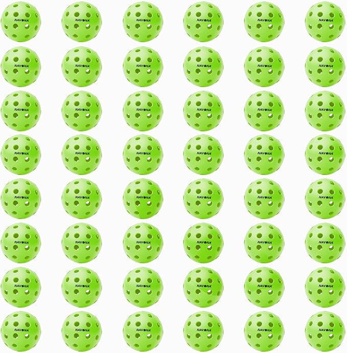Navona 48 Pack Premium 40-Holes Outdoor Pickleball Balls, Meet USAPA Official Requirement, Perfectly Balanced, High Bounce True Flight, Durable Outdoor Pickleball Set