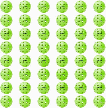Navona 48 Pack Premium 40-Holes Outdoor Pickleball Balls, Meet USAPA Official Requirement, Perfectly Balanced, High Bounce True Flight, Durable Outdoor Pickleball Set