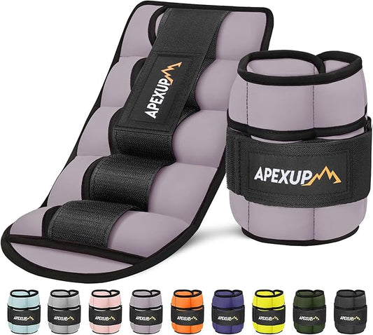 APEXUP 10lbs/Pair Adjustable Ankle Weights for Women and Men, Modularized Leg Weight Straps for Yoga, Walking, Running, Aerobics, Gym