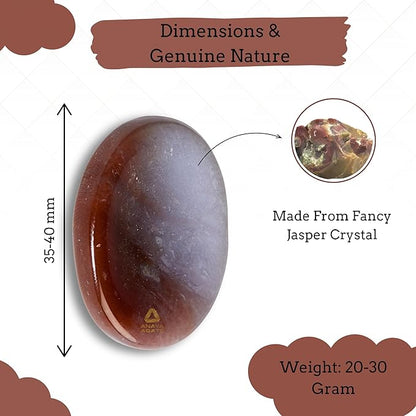 Fancy Agate Worry Stone – Crystal Thumb Worry Stones for Anguish, Stress – Relaxing and Soothing Balance Stones for Meditation, Stress Relief – Healing Stones and Crystals for Men and Women