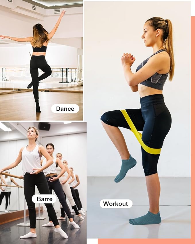 3/6 Pairs Grip Pilates Socks for Women, Non-slip Yoga Athletic Socks for Barre Ballet Barefoot Workout Hospital