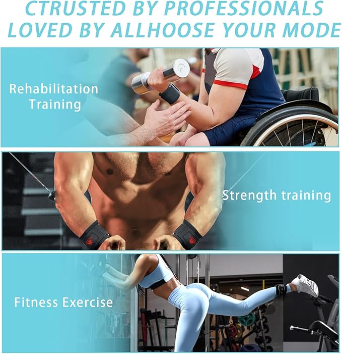 Adjustable Weightlifting Wrist & Ankle Straps with Triangle Ring for Deadlifts, Tricep Pull-Downs, Pilates, Cable Machines & Rehab – Padded Straps for Gym, Physical Therapy, and Recovery