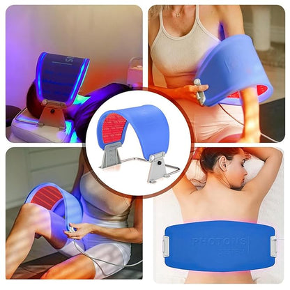 ZOVIE Red Light Therapy Mask-Infrared Photons Facial Skin Care Machine LED Beauty Mask-Flexible Led Light Therapy(Navy-Blue)