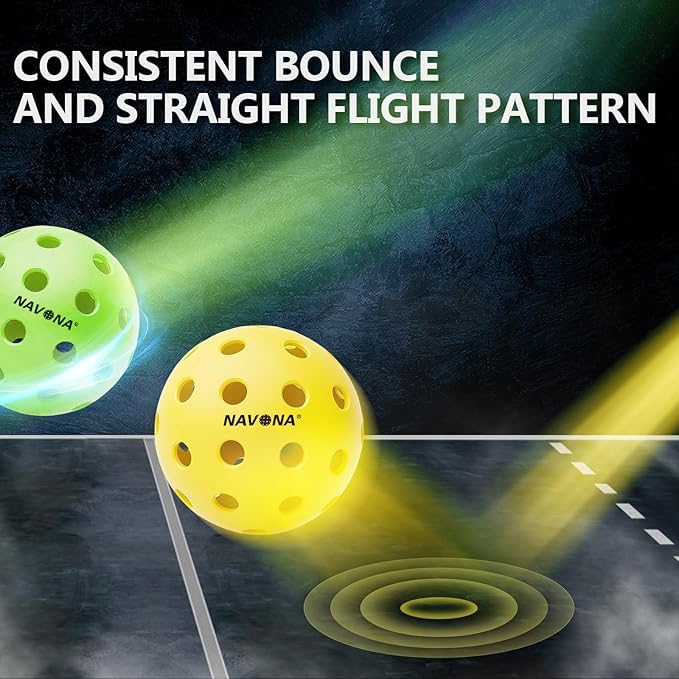Navona 40 Pack Premium 40-Holes Multicolor Outdoor Pickleball Balls, Meet USAPA Official Requirement, Perfectly Balanced, High Bounce True Flight, Durable Outdoor Pickleball Set