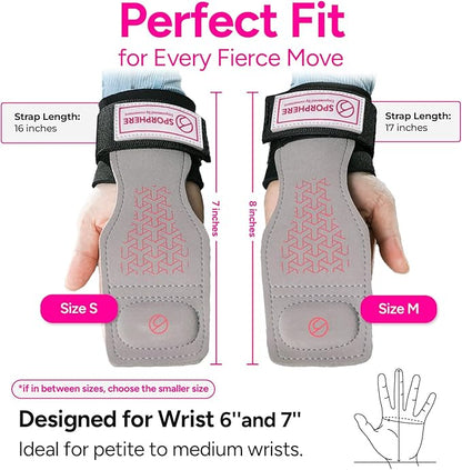 Premium Weight Grips for Women, Lifting Straps, Wrist Wraps for Weightlifting Women- Anti-Slip Silicone Gym Grip Ergonomic, Women's Gym Grips, Ideal for CrossFit– Deadlift straps & Pull up bar grips-Sport Headband Bonus Gift -SPORPHERE