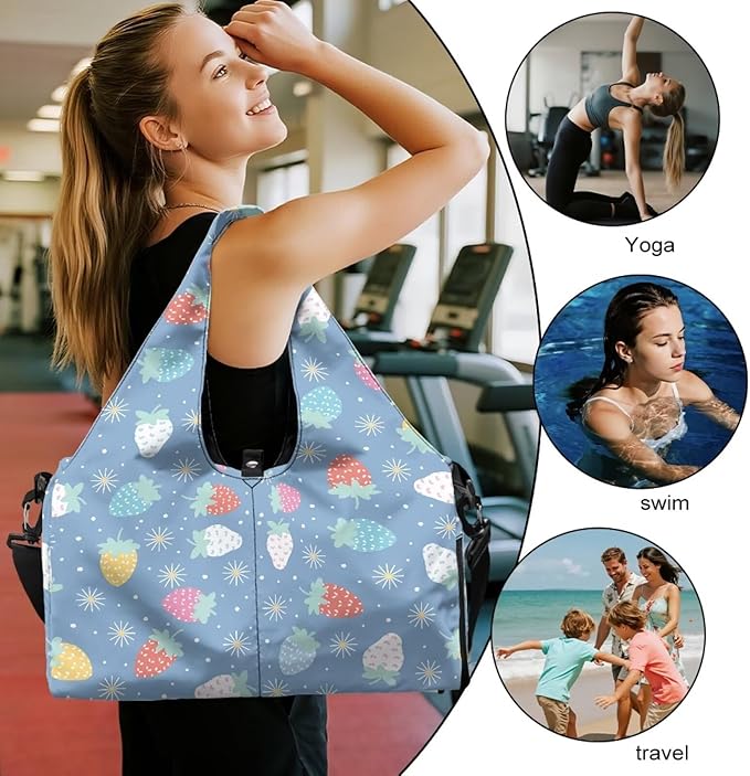 Yoga Mat Bag for Women Men Large Carryall Tote with Adjustable Shoulder Strap for Gym Yoga Travel Pilates Office