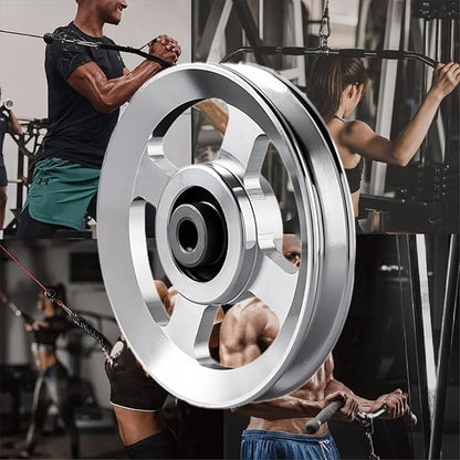 Pulley system for home gym, Aluminum GYM Pulley Wheel Universal Aluminum Alloy Bearing Pulley Wheel for Cable Machine Gym Equipment Part Garage Door