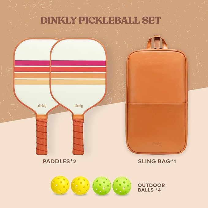 Pickleball Paddles Set of 2/4- USAPA Approved Graphite/Fiberglass Pickleball Racket, 2 Pickleball Rackets, 4 Balls and 1 Portable Carry Bag, Aesthetic Pickle Ball Set for Men Women Beginners