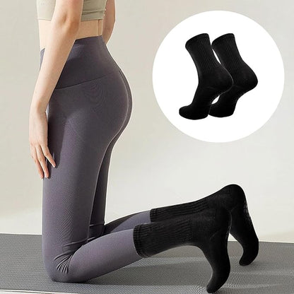 3 Pairs Non Slip Yoga Socks for Women Anti-skid Long Socks for Yoga, Barre, Ballet, Dance, Barefoot Workout Gym