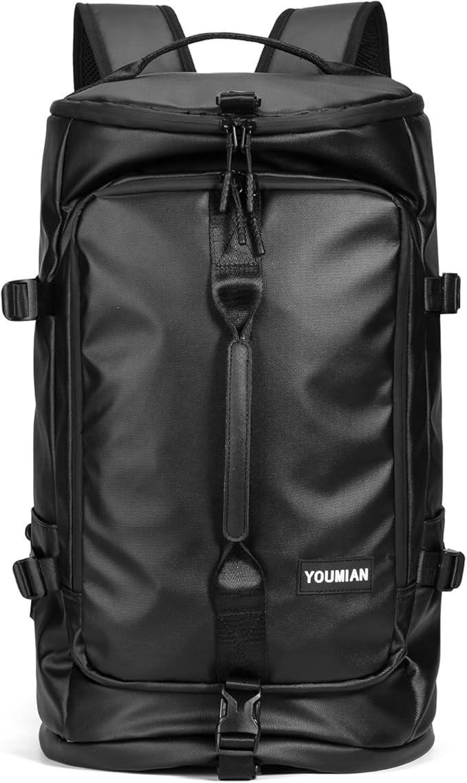 Gym Duffle Bag with Shoe Compartment,4 ways Travel Backpack for Women and Men, Multi-Functional Weekender Backpack with Waterproof for Fitness, Travel, Camping motorcycle helmet bag