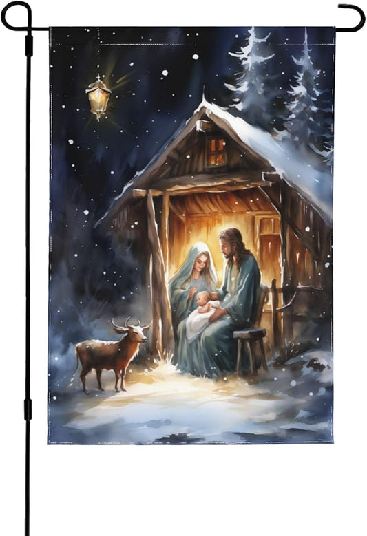 Jesus Garden Flag 12x18 In Double Sided Yard Flags Lawn Sign Decor No Flagstand