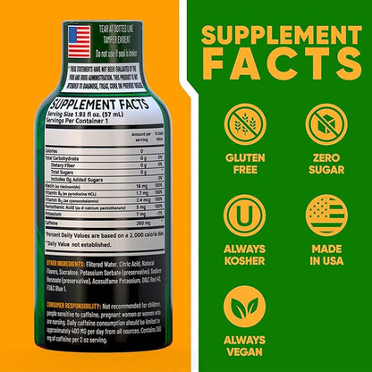B12 Overload Extra Strength Energy Shot – Grape – 260mg Caffeine, 14000% B12, Electrolytes – Energy & Vitality Support – Zero Sugar No Calories – Vegan, Kosher, Gluten-Free – 1.93 fl oz, 12-Pack