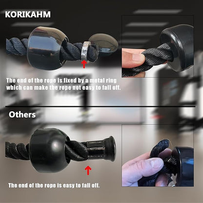 KORIKAHM Long Tricep Rope, Rope Pull Down Attachment 47 55 63Inch Length Long, Tricep Rope Cable Attachment, Tricep Pull Down Rope for Home Gym Pulley System,Cable Machine Attachment