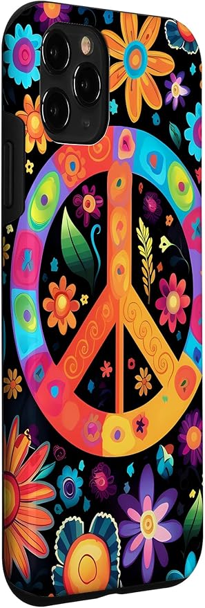 iPhone 11 Pro Peace Sign Hippie Floral Case