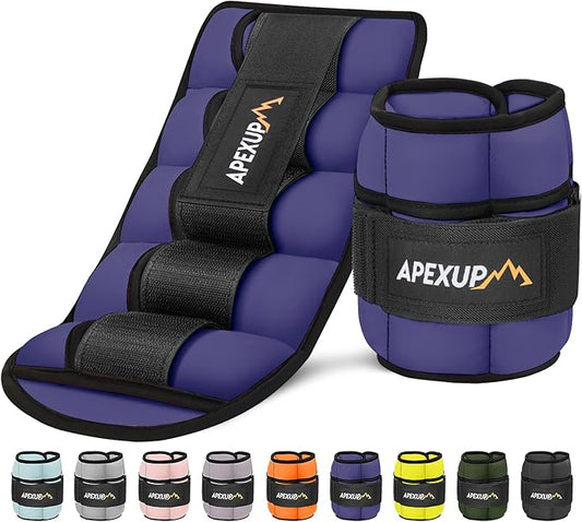 APEXUP 10lbs/Pair Adjustable Ankle Weights for Women and Men, Modularized Leg Weight Straps for Yoga, Walking, Running, Aerobics, Gym