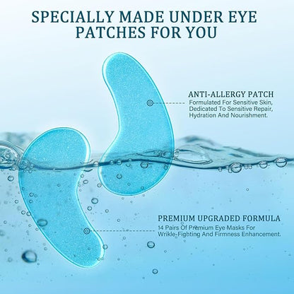Under Eye Patches Masks - for Eye bags with Collagen and Hyaluronic Acid, Dark Circles,and Fine Lines, puffiness Smoothing Skin Care Treatment for Women and Men, (30 Pcs) white