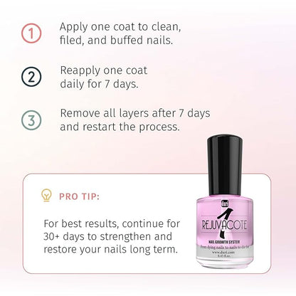 duri Rejuvacote 1 Nail Growth System - Maximum Strength | Nail Strengthener for Damaged Nails from Gel, Acrylic Manicure | Grow Long Natural Fingernails Fast - 0.45 fl. oz.