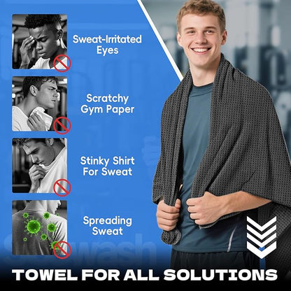 Microfiber Gym Towels for Showering Working Out Quick Dry Negative ions Large Middle Small Sizes Lightweight Gym Towel for Men Women Tennis Sports Towels for Body Hot Yoga Fitness Essentials
