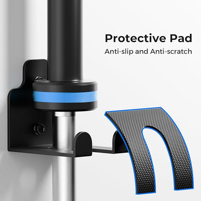 Barbell Wall Holder,Olympic Hanger,Garage Gym Bar Wall Rack,Vertical Barbell Mount Rack,Space Saving Commercial or Home Gym Accessory,Holds Under 33mm Bar Size(Black)