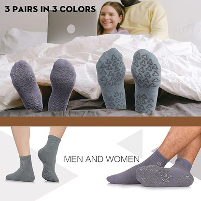 Ozaiic Non Slip Socks Grip for Yoga Home Workout Pure Barre, Pilates, Hospital, Ideal Cushion Socks for Men and Women