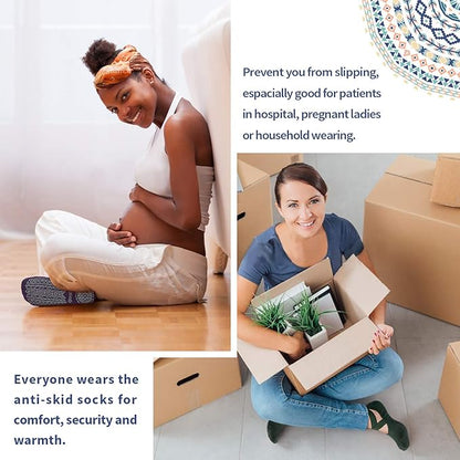 Ozaiic Yoga Socks for Women Non-Slip Grips & Straps, Ideal for Pilates, Pure Barre, Ballet, Dance, Barefoot Workout