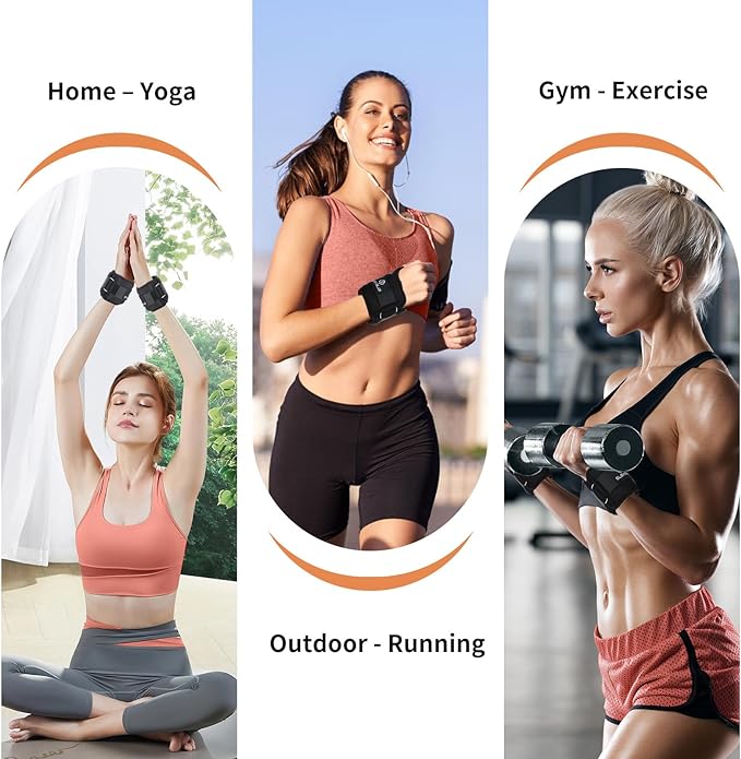Wrist Weights with Thumb Loops Lock for Women & Men, 0.5lb*2/1lb*2/1.5lb*2/2lb*2/3lb*2,Premium Ice Silk Fabric,Comfortable & Tear Resistant for Walking,Running,Fitness and More