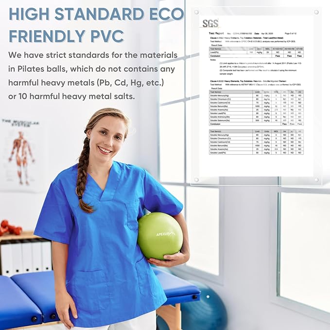 APEXUP Yoga Ball Exercise Ball Anti Slip Heavy Duty for Fitness, Balance & Core Workout