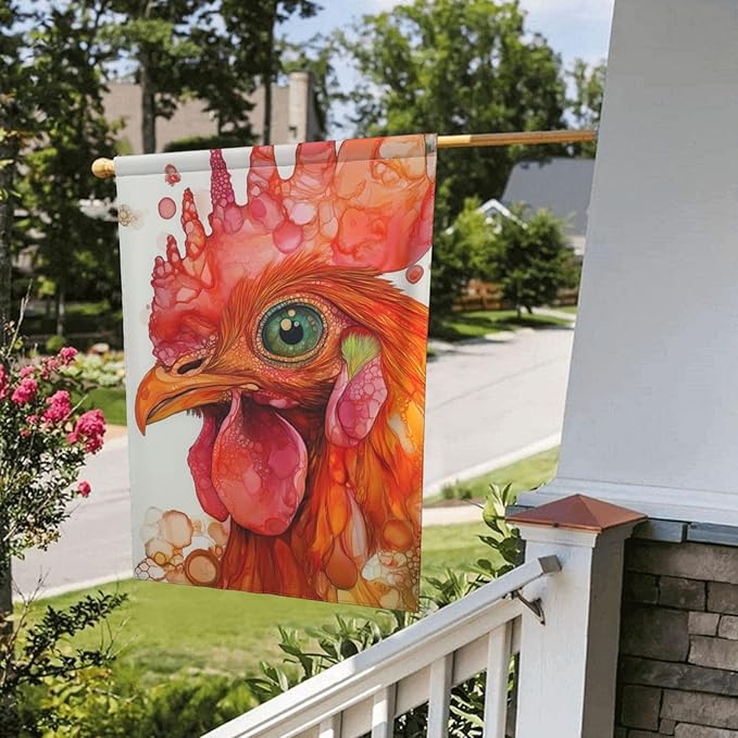 Red rooster Garden Flag 12x18 In Double Sided Yard Flags Lawn Sign Decor No Flagstand