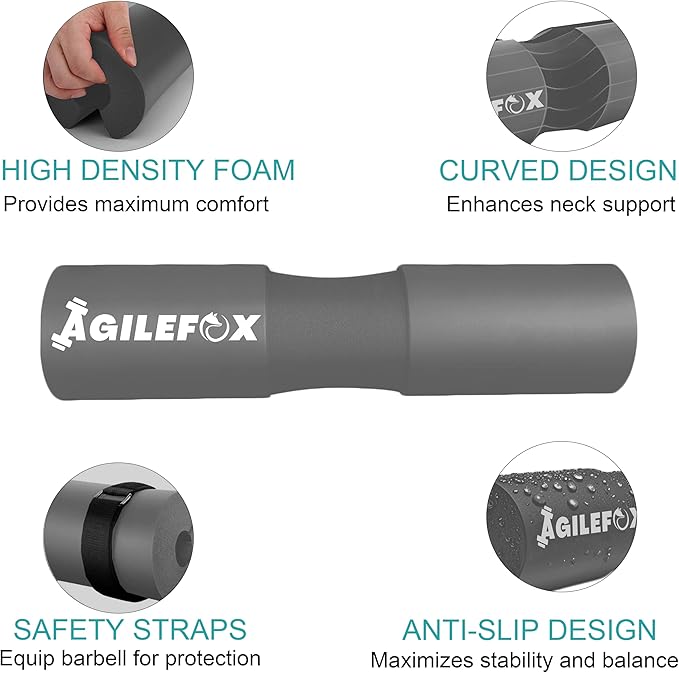 AGILEFOXX Barbell Pad - Squat Pad-Hip Thrust Foam Pad, Comfort & Safety for Strength Training