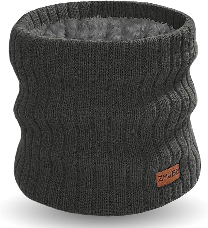 Neck Warmer Gaiter, Winter Fleece Lined Face Mask Scarf for Men Women, Thick Warm Cold Weather Running Ski Neck Cover