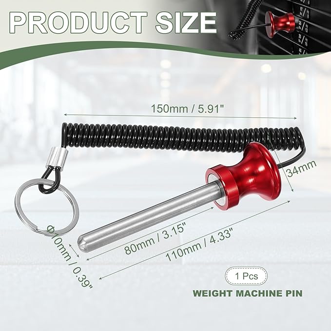 Weight Stack Pin, Weight Gym Pin Strength Training Equipment Replacement with Pull Rope for Home Gym Club