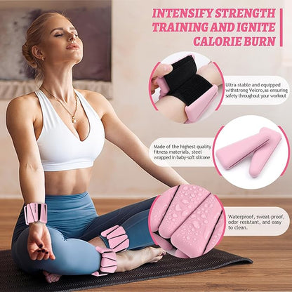 Ankle Weights Set of 2 (1 lb/2 lb/3 lb Each) Adjustable Wrist Weights for Women Men Wearable Arm Leg Weight for Pilates, Running, Walking, Workout, Yoga