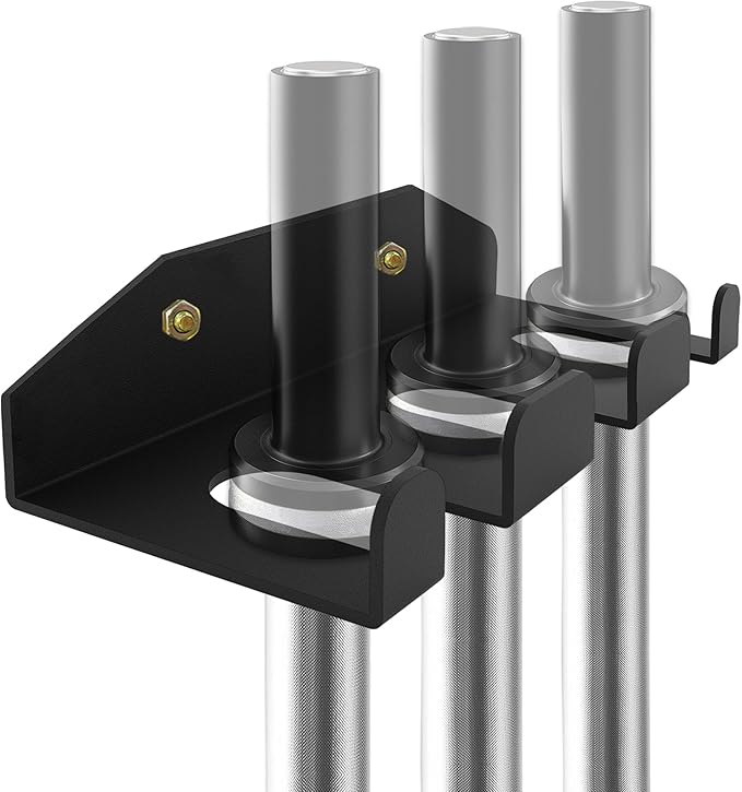 Olympic Barbell Hanger Barbell Rack Garage Gym Bar Wall Rack,Wall Mount Barbell Storage Holder Olympic Bar Hanger, Holds Under 33mm Bar Size