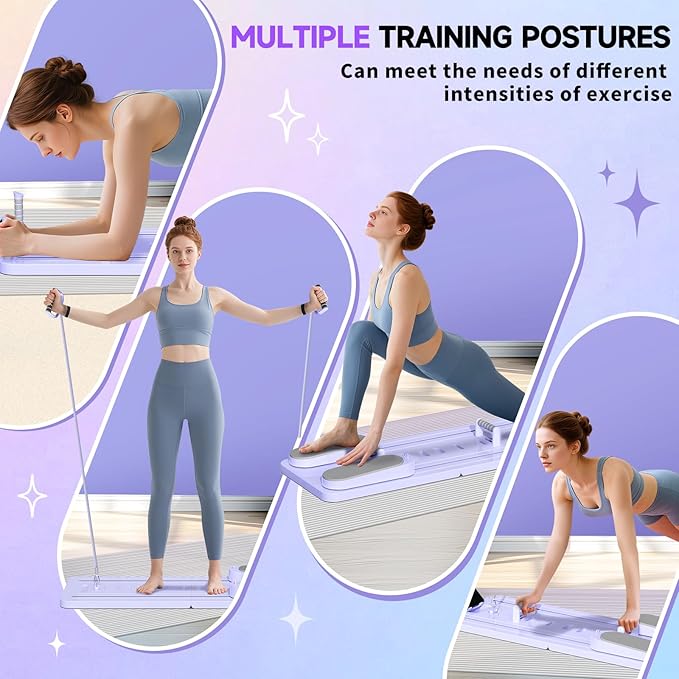 Pilates Board - Versatile Foldable Pilates Reformer Set at Home, Multi-Purpose Sliding Board for Pilates Workouts