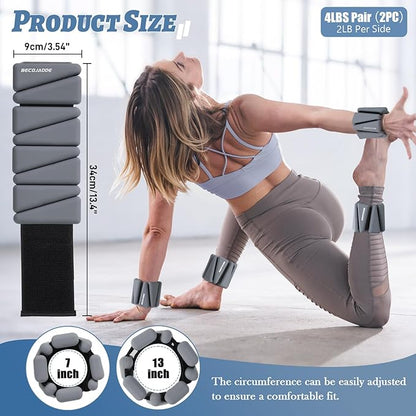 Ankle Weights Set of 2 (1 lb/2 lb/3 lb Each) Adjustable Wrist Weights for Women Men Wearable Arm Leg Weight for Pilates, Running, Walking, Workout, Yoga