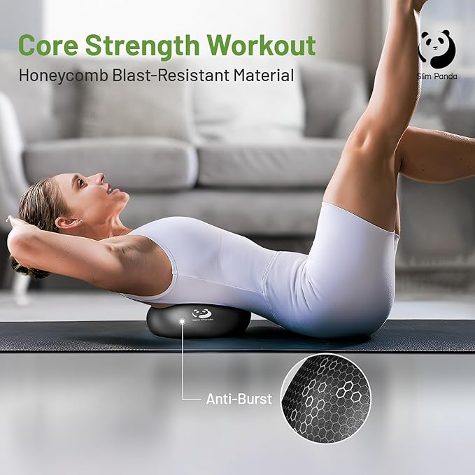 Slim Panda Pilates Ball, 9 Inch Small Exercise Ball, Anti Burst Mini Yoga Ball for Stability, Workout, Barre, Core Strength, Physical Therapy, Balance, Stretching