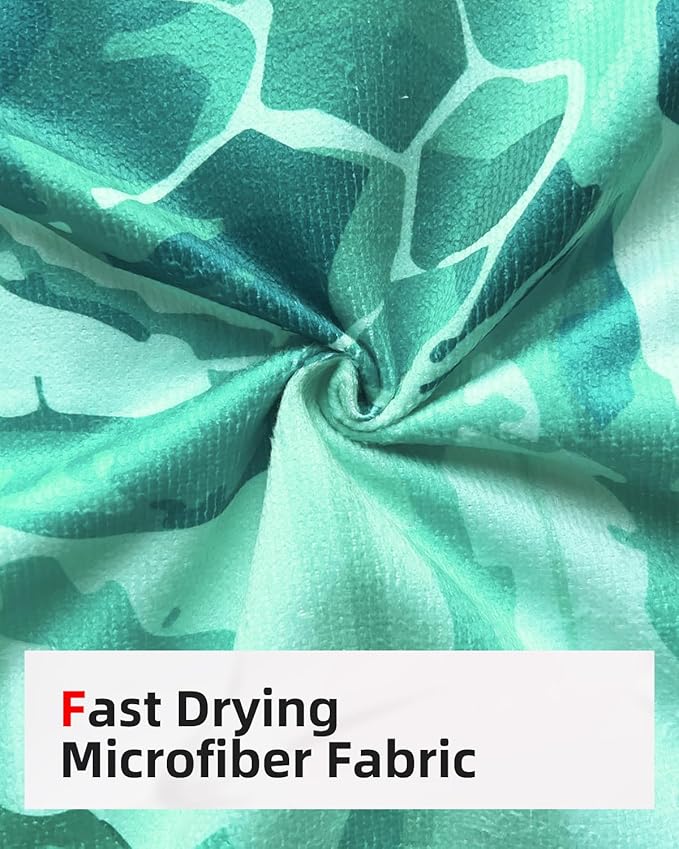 Abahub Surf Poncho Men & Women Towel Poncho Adult with Hood, Thick Quick Dry Changing Poncho Towel, Microfiber Wearable Cover Up for Surfing Beach Swim - Absorbent Changing Towel L (Green Turtle)