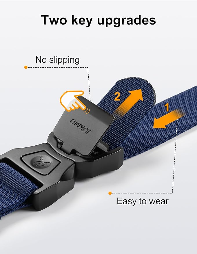 JUKMO Quick Release Tactical Belt, Military Work 1.5" Nylon Web Golf Belt with Heavy Duty Seatbelt Buckle