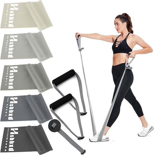 Resistance Bands for Working Out, Physical Therapy Bands, Latex Free Elastic and Exercise Bands Set for Stretching, Suitable for Rehab, Yoga, Pilates, Gym, Home Exercise
